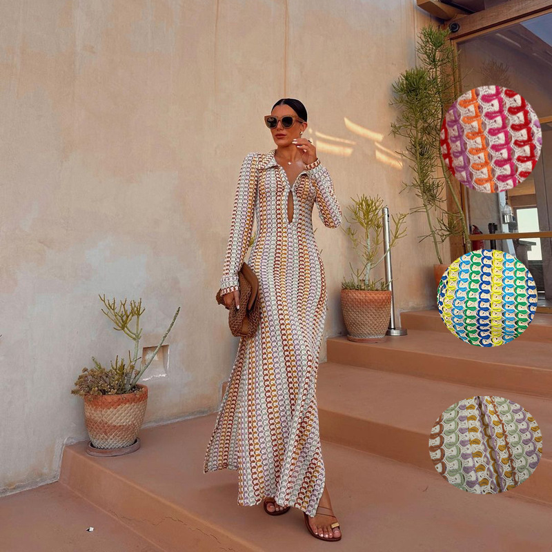 23 Amazon AliExpress popular handmade crocheted hollow-out beach low-cut V-neck split women's long dress HY066 23 Amazon AliExpress popular handmade crocheted hollow-out beach low-cut V-neck split women's long dress HY066