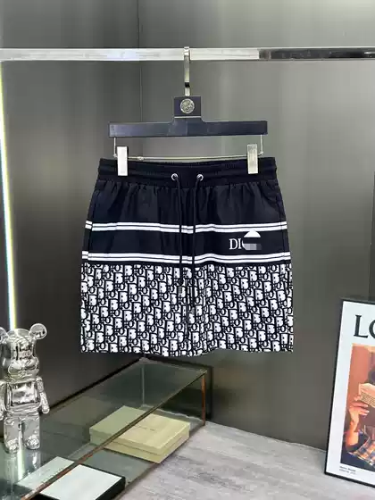 European Style Cross-Border Wholesale Foreign Trade Summer Men's Beach Shorts D Brand Digital Print Quick-Dry Lined Casual Shorts