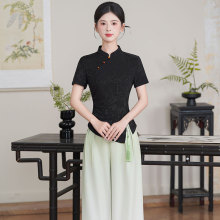 新中式改良新款美容师工作服养生馆技师服足疗店289短袖长裤