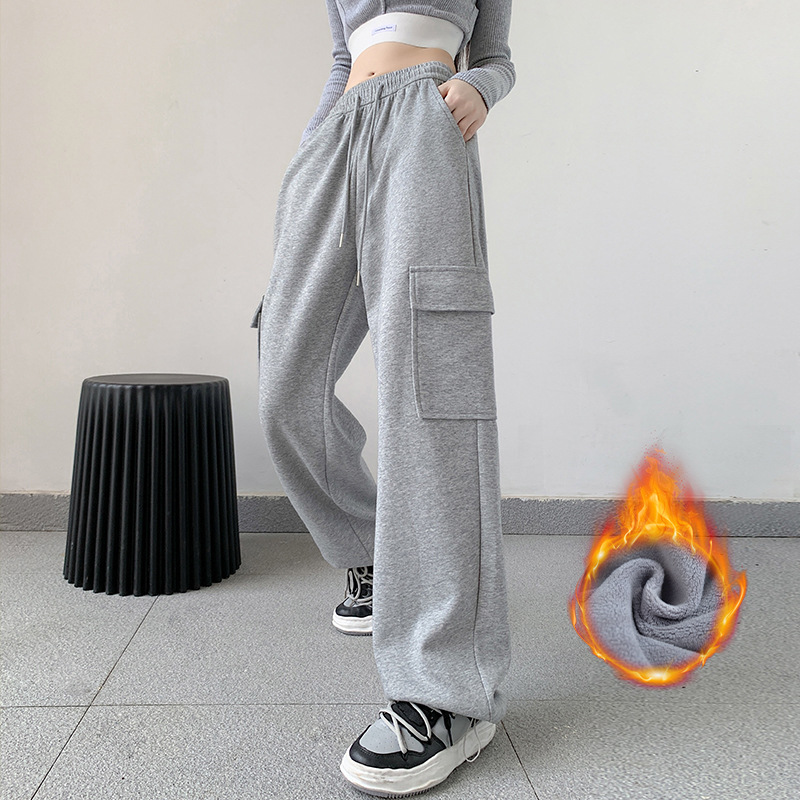 Pantalones de deporte casuales primavera-verano de mujer 2025 nuevo estilo de cintura alta suelta Harlan pantalones rectos de calzado americano pantalones de trabajo para mujeres