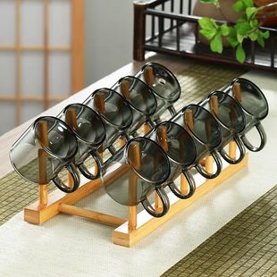 Glass Small Tea Cup, Smoky Gray Small Cup, Tea Bowl, Household Heat-Resistant Kung Fu Tea Set, Tea Tasting Cup Set Gift Box