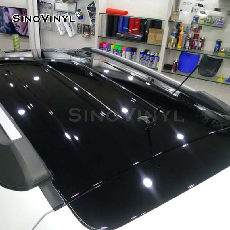 Coche engrosado de tres capas súper brillante película de tragaluz panorámica negra TPU Skylight helado luz negra película de techo luz negra película que cambia de color