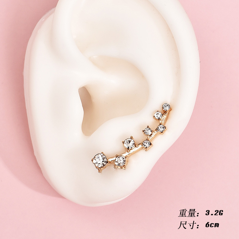 Korean Full Rhinestone Earring Set display picture 3