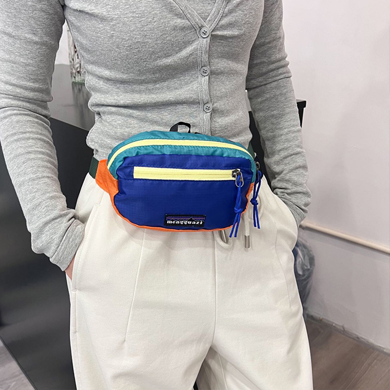 Bolsa de niños moda cool accesorios de baile callejero bolso de cintura de ocio al aire libre deportivo rápido secado color contraste mini mochila bolso pecho