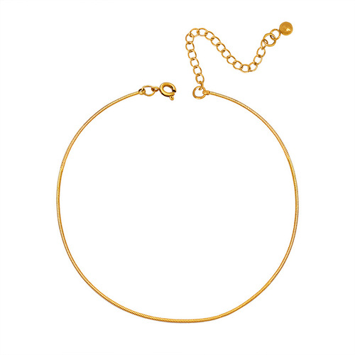  new cold style thin snake bone chain ins style exquisite non-fading niche personality design 18K gold plated anklet