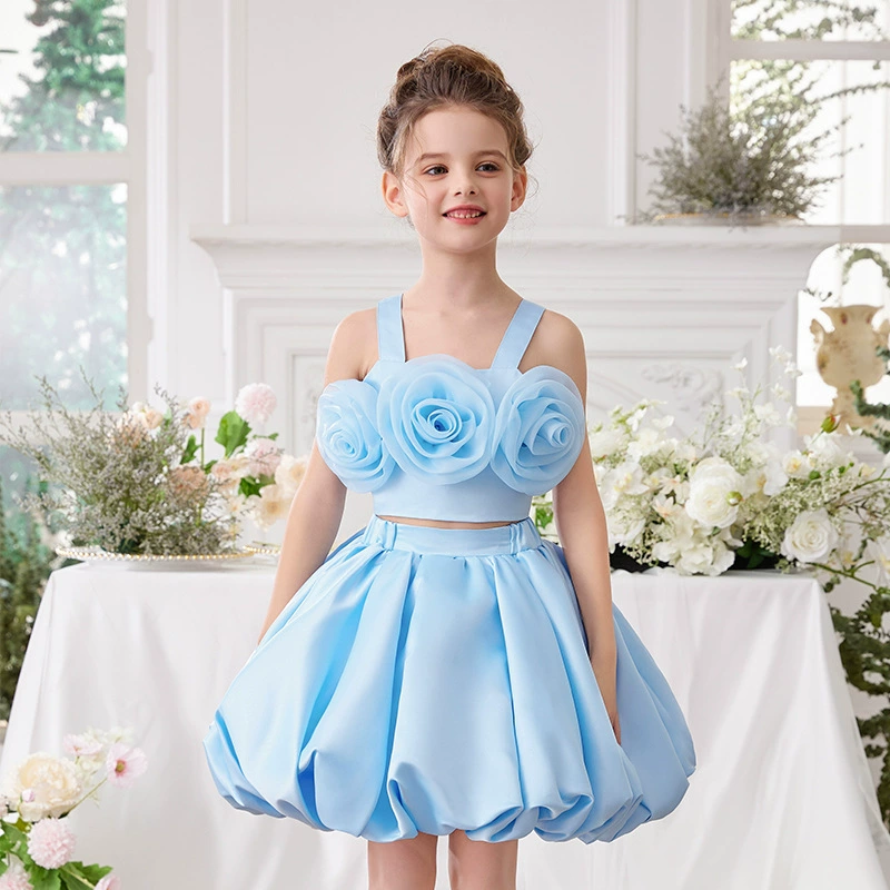 Детское платье, элитный маленький prinsess костюм, комплект, (跨境贸易), цветочное, подарок на день рождения