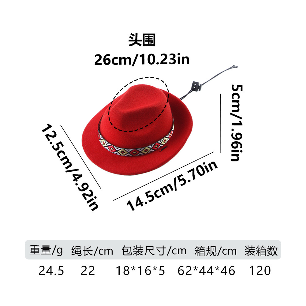 Conjunto de sombrero vaquero y pañuelo para perros, estilo occidental, popular transfronterizo, mini sombrero para gatos, venta al por mayor.