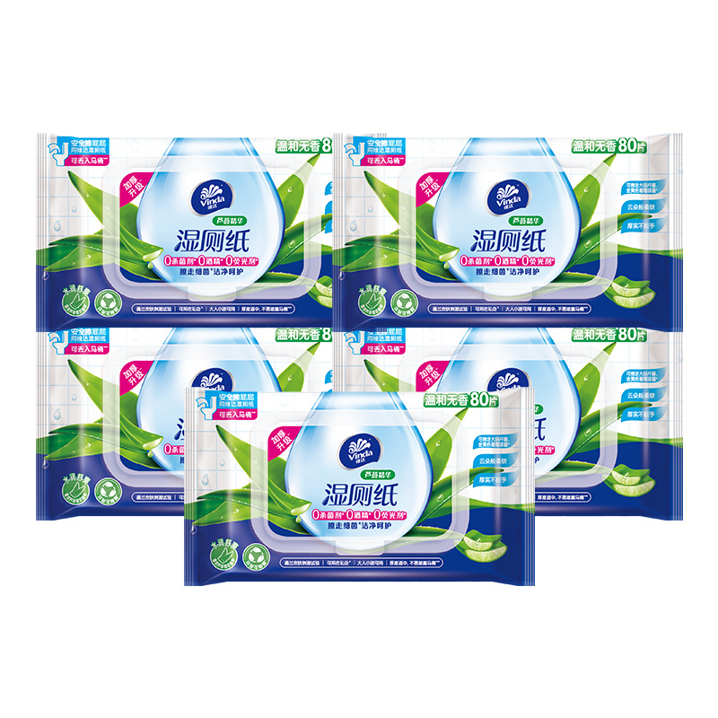 Vidago CAT toallitas húmedas de papel higiénico 40 piezas 5 paquetes gratis mini portátil 10 toallitas húmedas de baño al por mayor