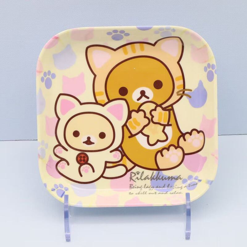 Small Plate Dish Exquisite Household Plate Children's Tableware Cute Cartoon Primary School Students Porcelain-like Milamine Bone-spitting Dish