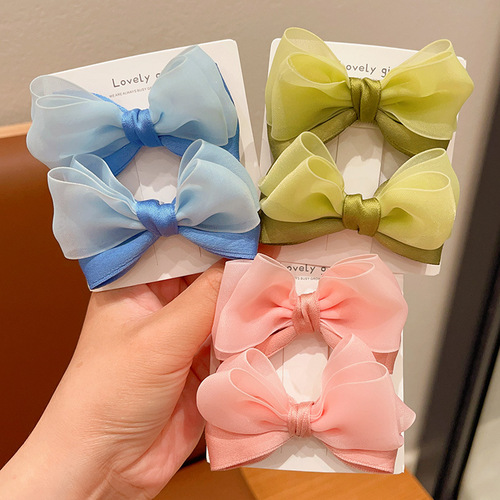 Children's hairpin Korean style girl's new summer hair-friendly headwear girl's bow hairpin cute baby clip