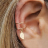 Golden set, earrings, ear clips, simple and elegant design, no pierced ears