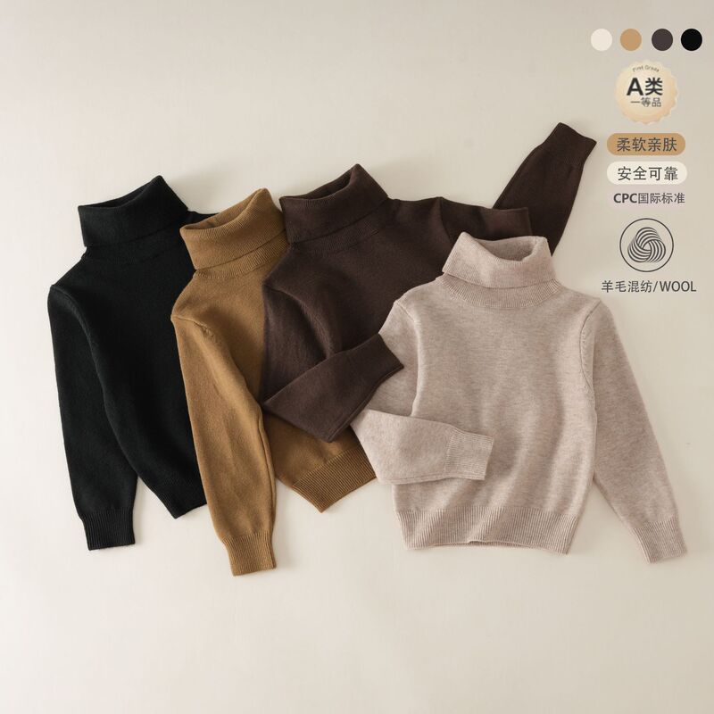 Autumn and Winter Korean Style Turtleneck Sweaters for Small and Medium-Sized Children, Boys and Girls, Woolen Sweaters, Pullover Long-Sleeved Bottoming Knitwear, Kidsren's Tops Autumn and Winter Korean Style Turtleneck Sweaters for Small and Medium-Sized Children, Boys and Girls, Woolen Sweaters, Pullover Long-Sleeved Bottoming Knitwear, Kidsren's Tops