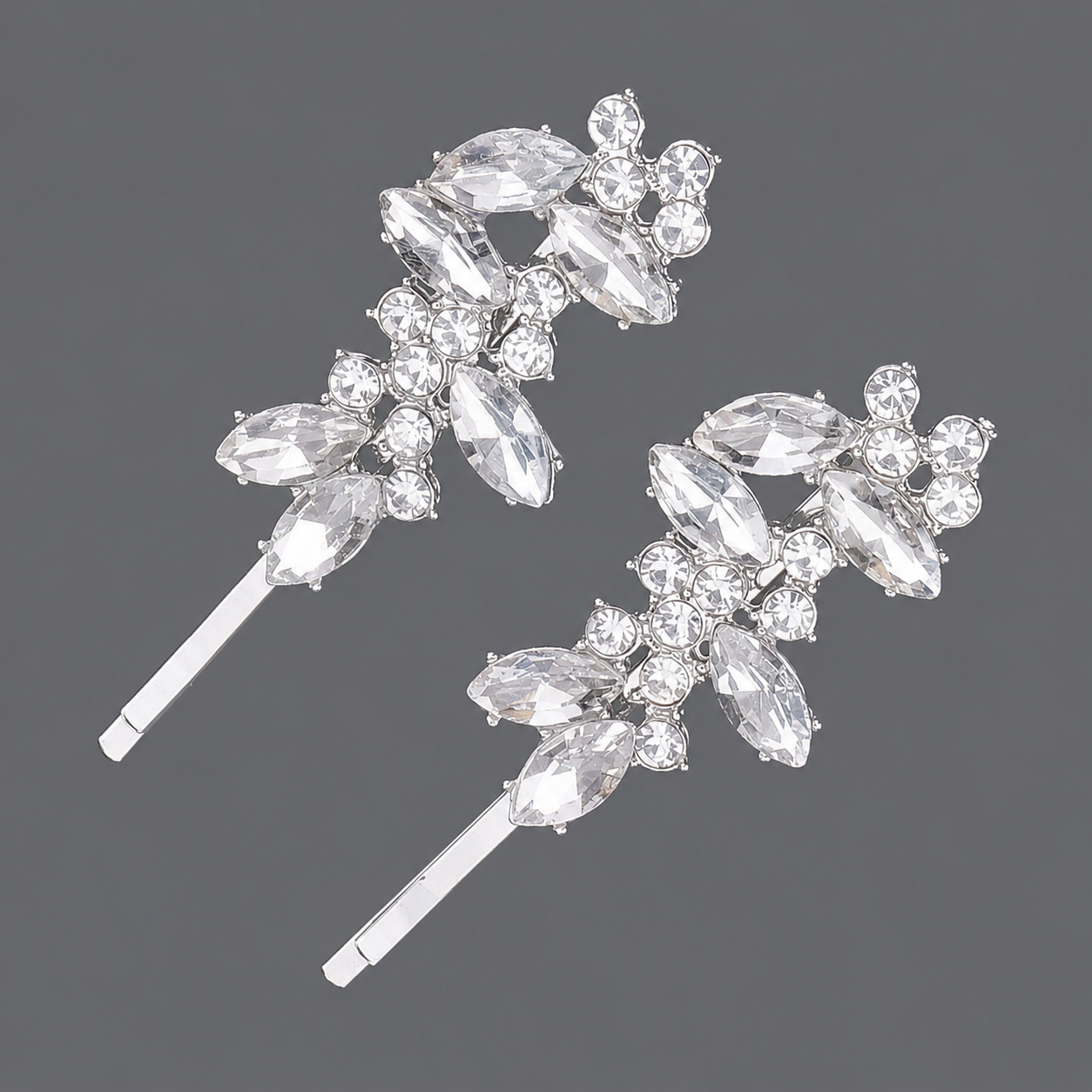 Horquilla de zirconio de lujo ligero europeo y americano con incrustaciones de diamantes, pinza de pelo de alta gama para mujer, suministro mayorista transfronterizo directo de fábrica.
