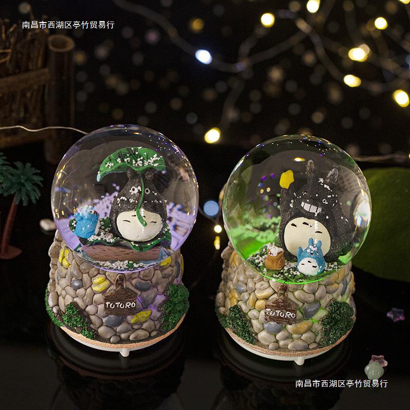 可爱卡通猫咪水晶球儿童生日礼物发光音乐盒家居桌面摆件礼品批发