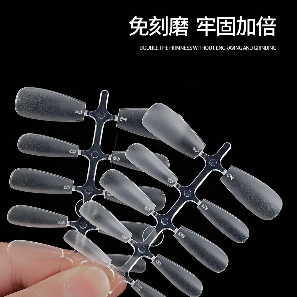 100 piezas de código de desgaste de uñas de uñas especiales sin grabación de uñas transparentes, simple caja de uñas de plástico