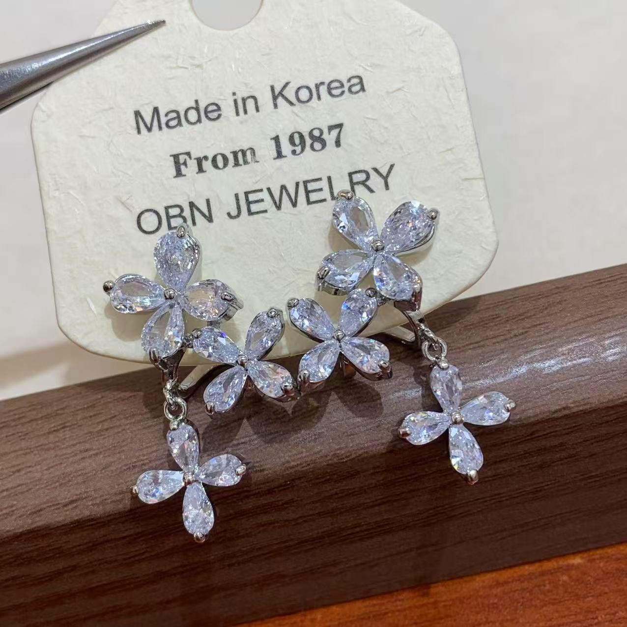 H0642 플라워 지르콘 귀걸이