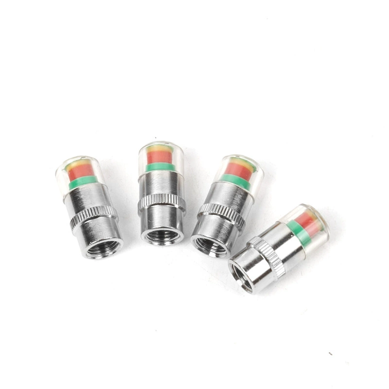 Vehicle tire pressure warning cap 4 loaded tires, 4 loaded pins, 4 loaded 2.4Bar copper core car tire pressure monitoring cap