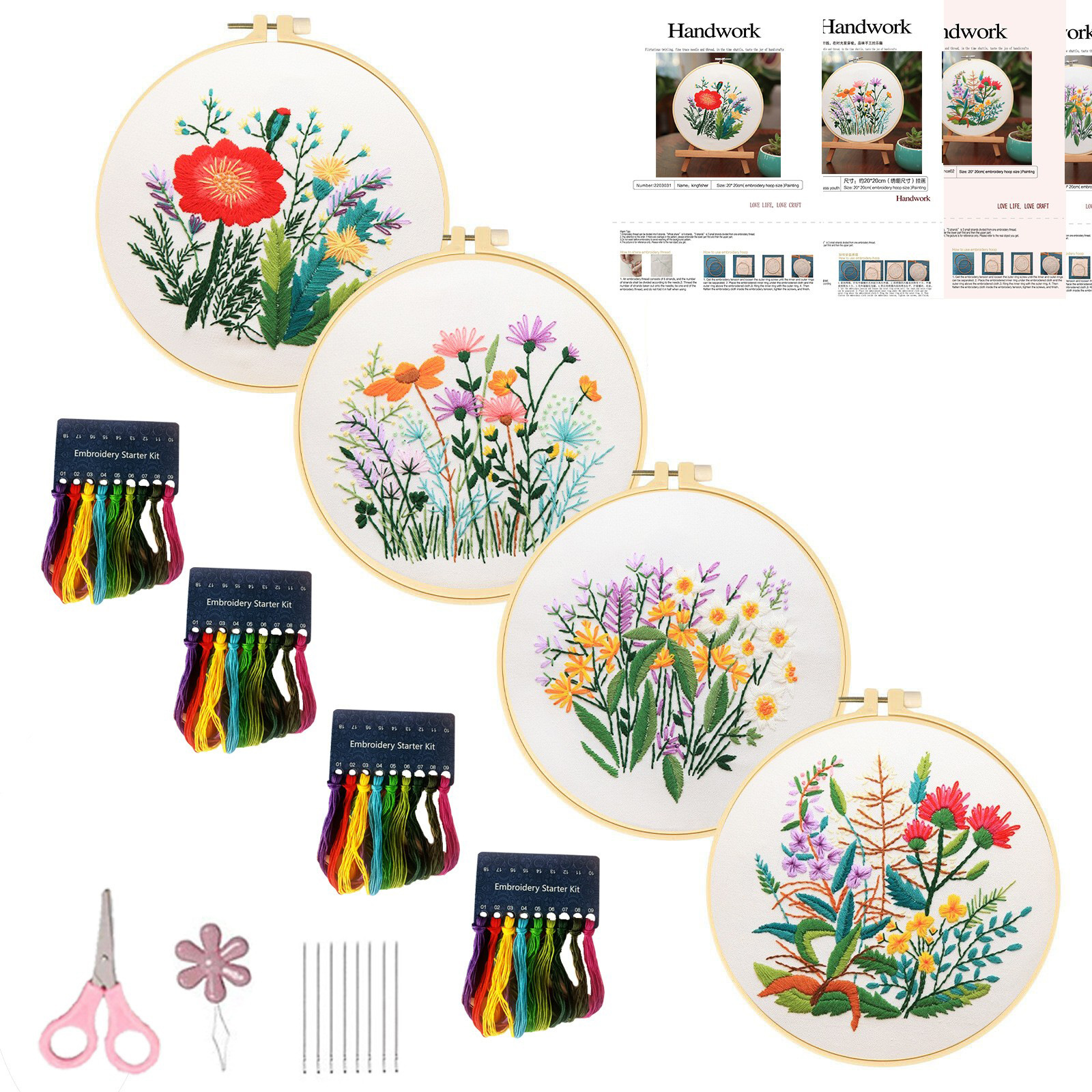 Hecho a mano de los niños DIY pintura bordado material paquete decoración Lu bordado su bordado europeo hojas Cruz puntada Kit