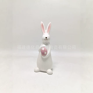 ins陶瓷创意兔子陶瓷桌面书立家居装饰品可爱礼物小摆设摆件创意