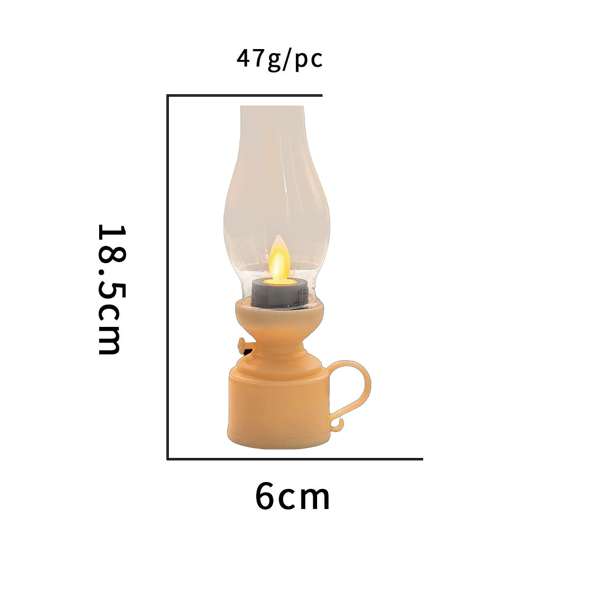 Lámpara de queroseno retro LED lámpara de vela electrónica de simulación de lámpara de aceite nostálgica decoración de la atmósfera de escritorio de decoración de lámpara de noche