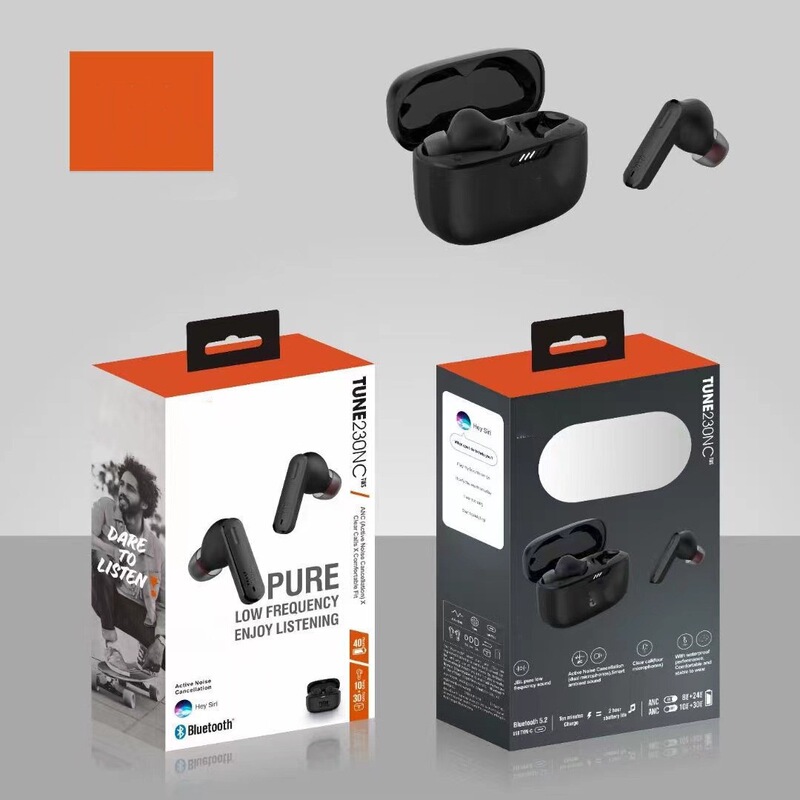 Cross-Border Hot-Selling Product Jbtune230Nc Tws Wireless Bluetooth Earphones for Sports and Running with Noise Reduction and Engraving