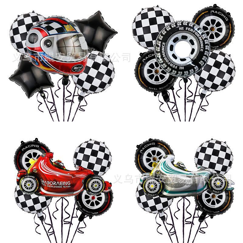 New Racing-Themed Aluminum Foil Balloon Set 18inch Tire Helmet Aluminum Foil Balloons Birthday Party Decoration Balloons New Racing-Themed Aluminum Foil Balloon Set 18inch Tire Helmet Aluminum Foil Balloons Birthday Party Decoration Balloons
