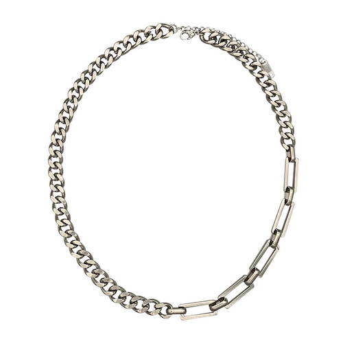 Cold style European and American personality splicing chain titanium steel necklace ins simple and versatile hip hop clavicle chain sweater chain for women