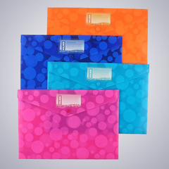 A4廠家按扣文件袋資料袋絲印文件袋圓點紋學習辦公文件資料收納