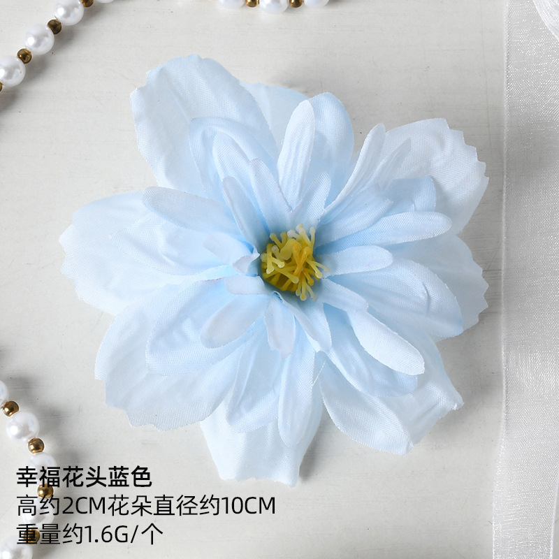 Simulación de flores azules DIY accesorios de cabeza de flores material de boda flor de flor flor flor de flor flor flor de pecho de flor de cabeza pared en el viento