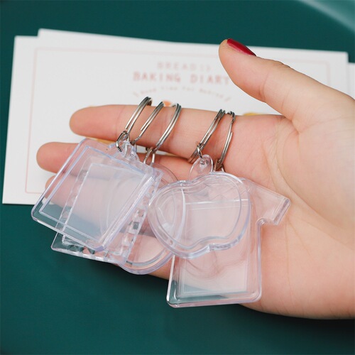 Photography gift lock acrylic keychain transparent keychain blank photo frame children's photography keychain mixed batch