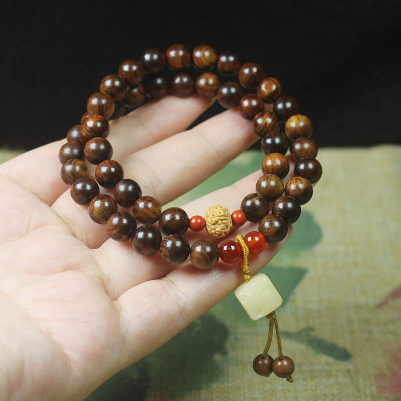 Wooden Rosary Beads, 108 Beads Black Rosewood Bracelet, 6/8/10 mm Meditation Mala