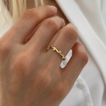 INS��ʽ�����¿ϸ����ָ18K����Ƕ��ɫ����Ҷ�ο��ڽ�ָŮʽ