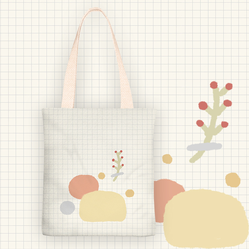 新款简约小清新可爱少女帆布包帆布单肩包手提袋布袋包购物袋