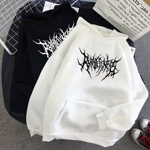 Fashion loose print plus fleece hoodie women's loose printed fleece pullover with hood