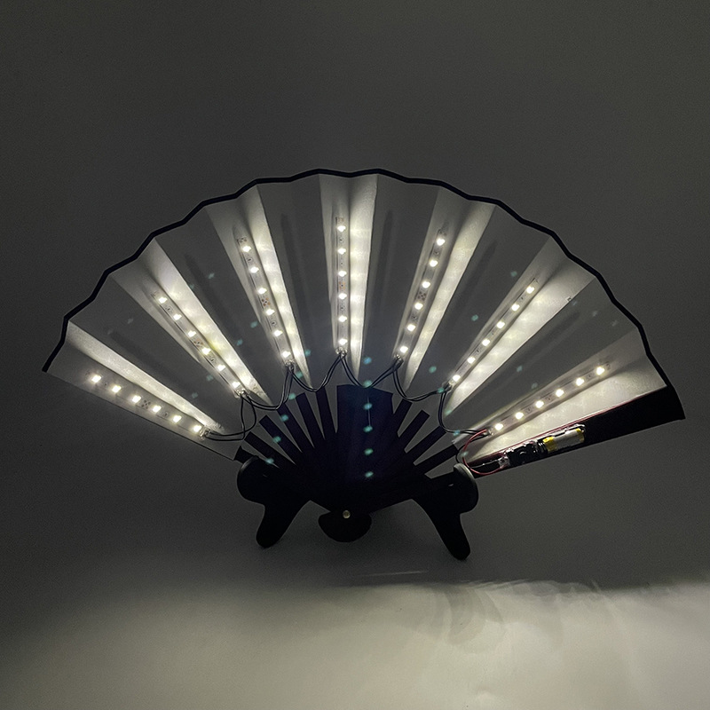 8-pulgadas luminoso ventilador luminoso colorido LED luminoso plegable ventilador bar discoteca fiesta escenario atmósfera props