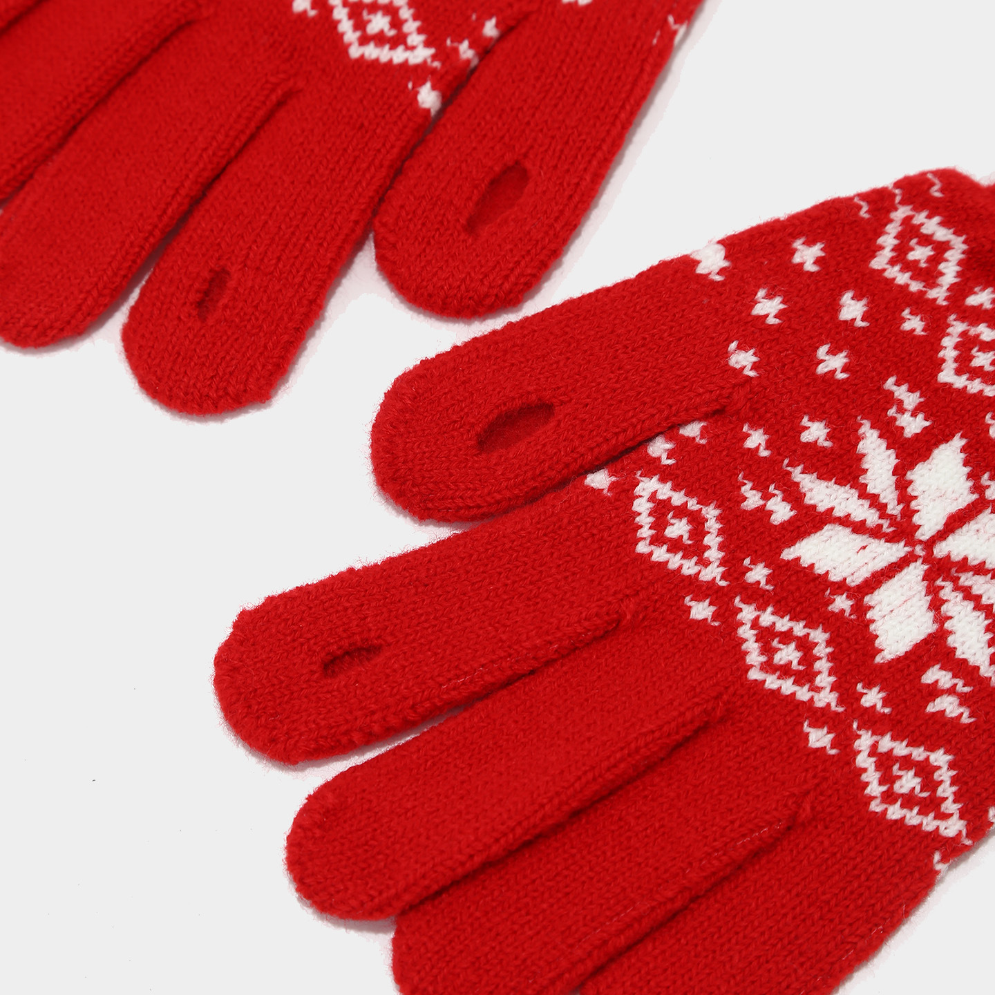 Europa y América Navidad patrón de copo de nieve sombrero de punto bufandas guantes de tres piezas para mujeres decoración de Navidad conjunto cálido