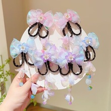 汉服儿童发饰古装超仙新款假发辫对夹新中式女童发夹古风头花