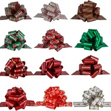 现货12个套装5“圣诞装饰手拉花  圣诞小鹿图案印花彩带PP手拉花