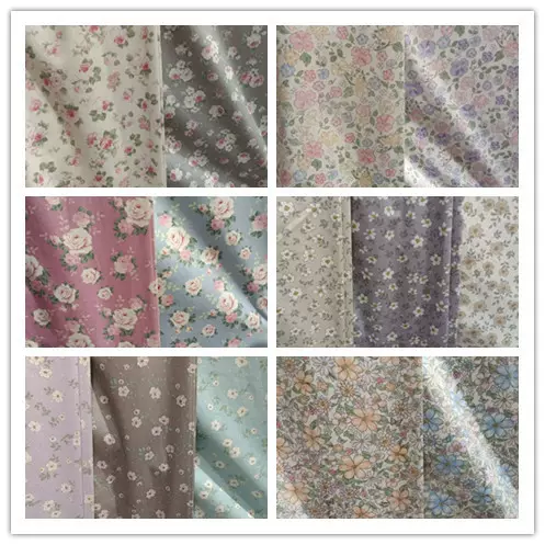 批发纯棉梭织斜纹面料 碎花连衣裙服装布料 全棉小清新印花棉布
