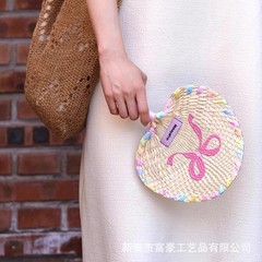 かわいい蝶結び扇子ドーパミン刺繍手作りブラウン葉夏蒲扇