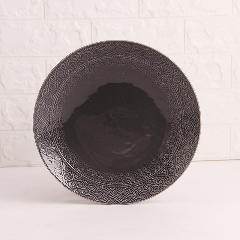 Delicado patrón de alivio retro vajilla de cerámica europea más vendida