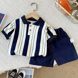 男童夏装短袖套装童装宝宝2026洋气新款儿童夏季两件套浩浩套装无