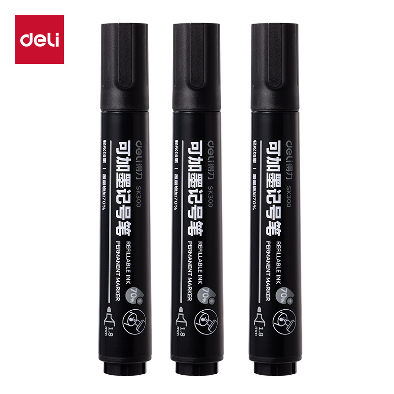 DeLi SK300 gran capacidad de tinta marcador lápiz negro azul rojo lápiz de cabeza grande lápiz expreso lápiz de cabeza