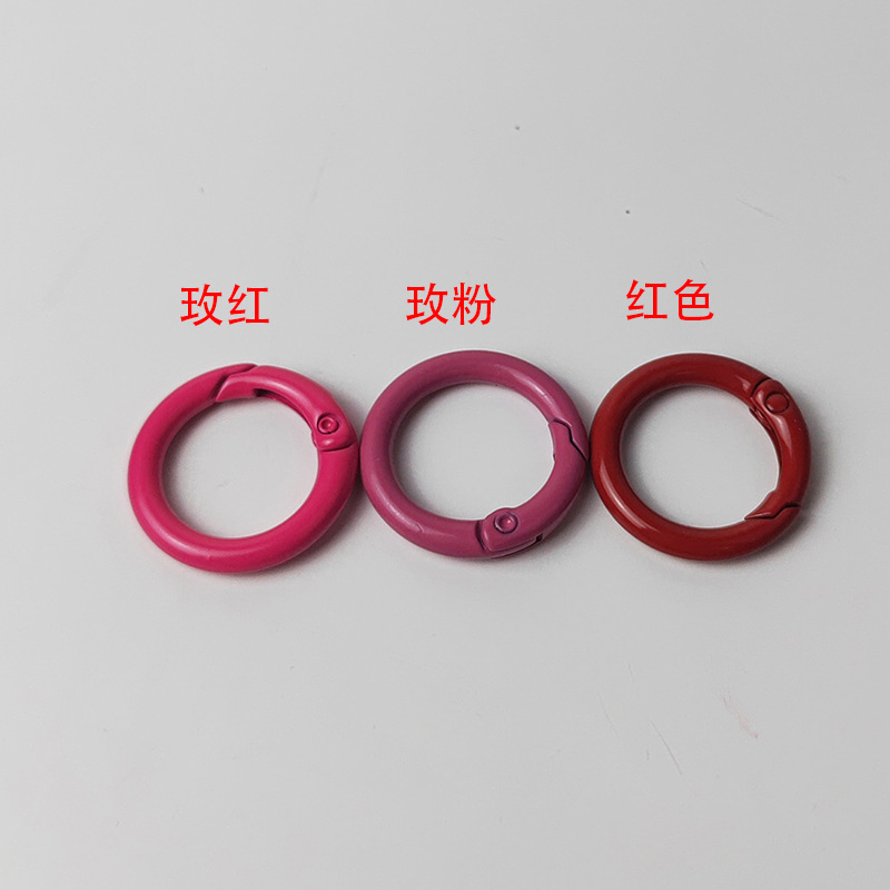 DIY饰品配件20mm金属烤漆彩色卡圈弹簧扣钥匙圈圆形开口圈挂圈|undefined