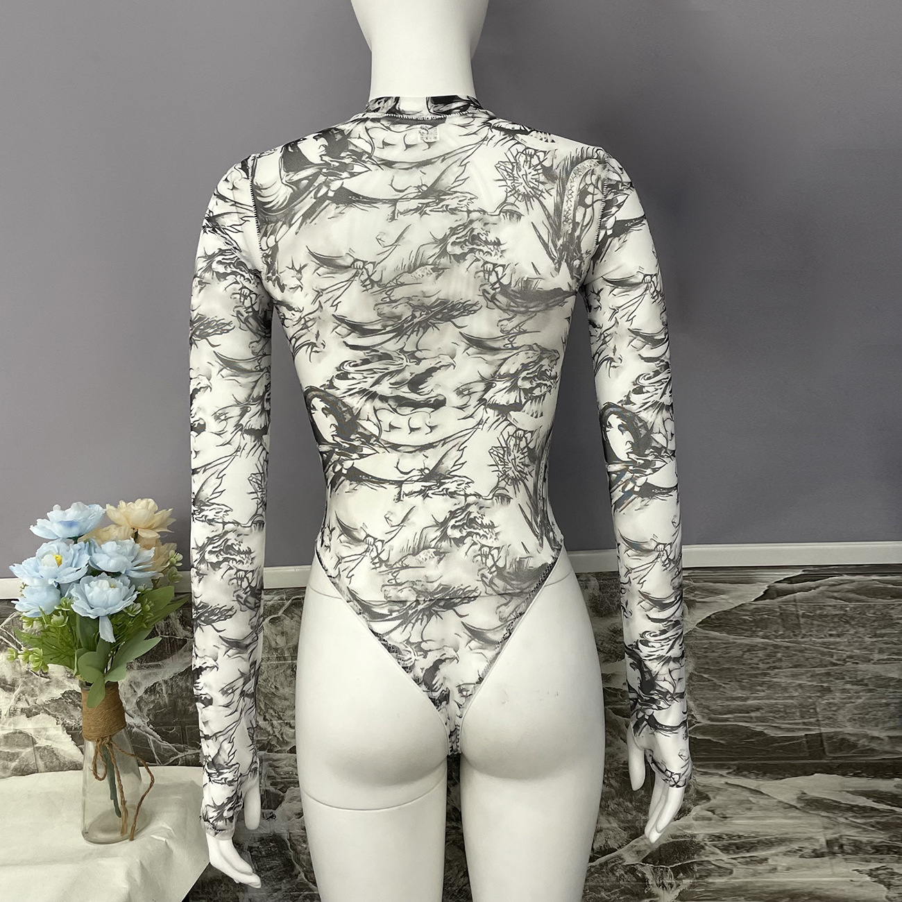 Original design new tie-dye sexy underwear onesie tie-dye Europe and the United States sexy tight outside to wear one-piece_voghion.com