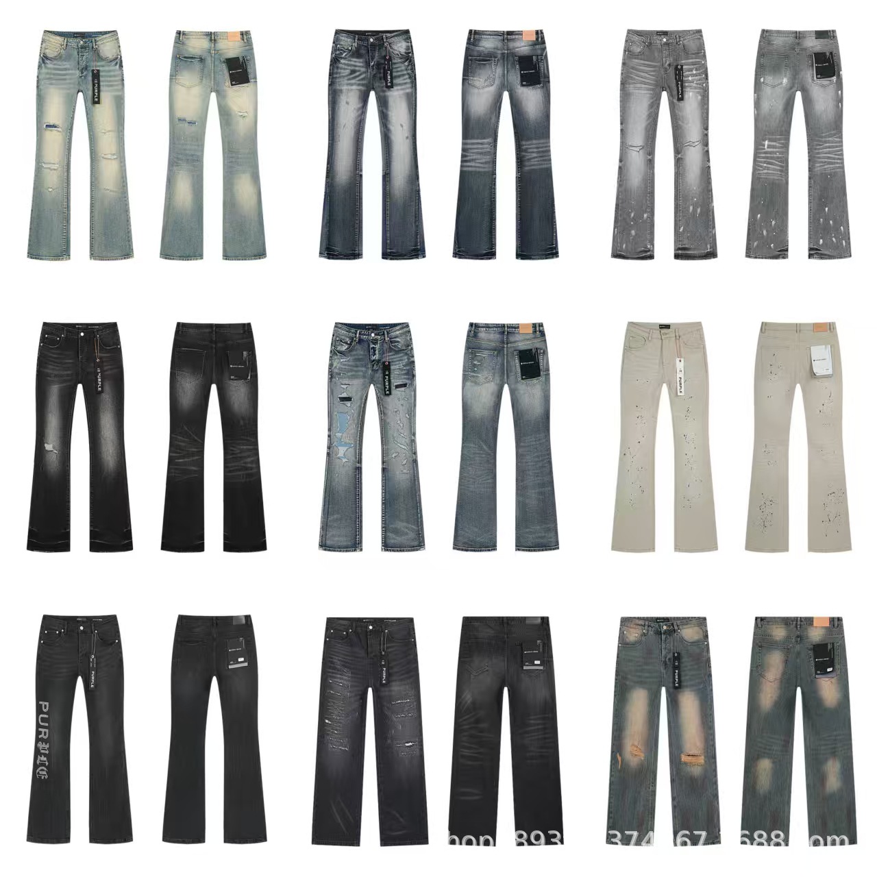 Europa y los Estados Unidos SS versión correcta de la marca púrpura, jeans de lavado en agua para hombres y mujeres, fábrica de Guangzhou en stock