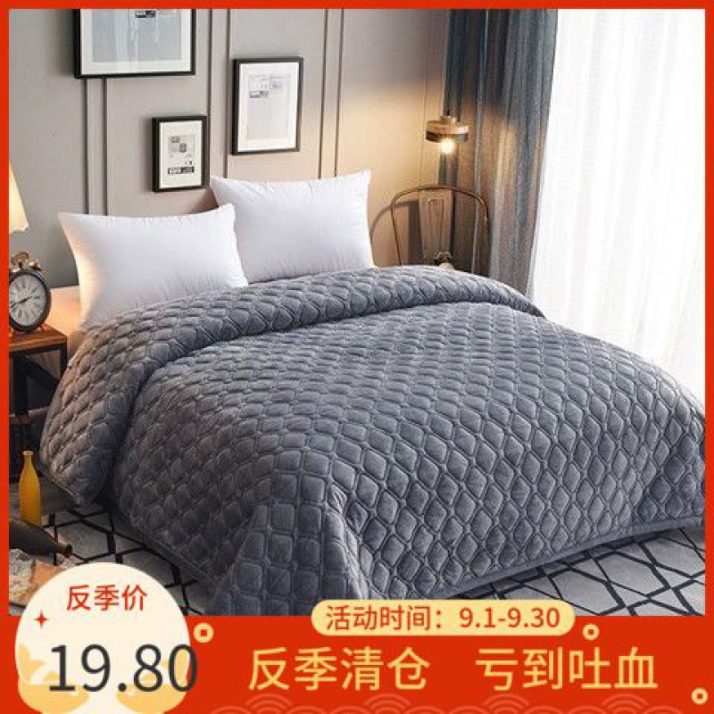 Покрывало на одно место, зимнее стеганое бархатное одеяло с кристаллами, утолщенное стеганое покрывало, двусторонняя противоскользящая юбка, защитный чехол