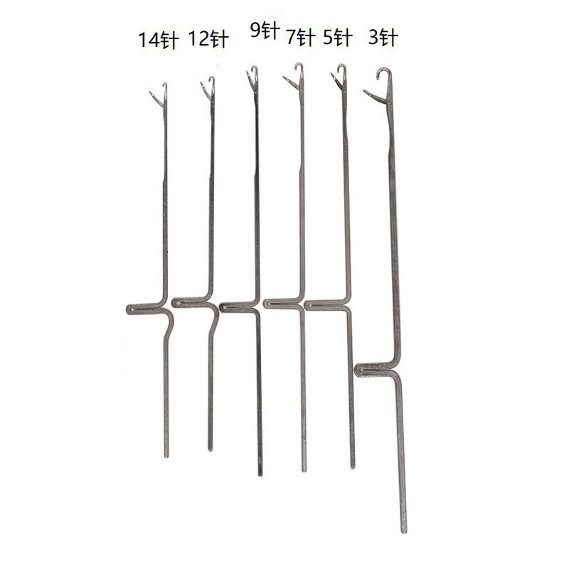 Con lengua, hilo oculto, punta de tres vías, crochet, crochet, pulsera de cuentas, gancho perforado, suéter, herramienta de tejido