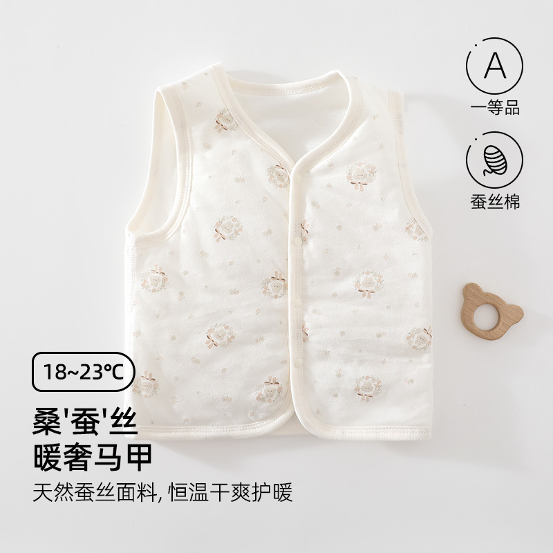 40g thin cotton baby autumn and winter vest, silk cotton double-sided combed cotton, warm padded vest for boys and girls 40g thin cotton baby autumn and winter vest, silk cotton double-sided combed cotton, warm padded vest for boys and girls