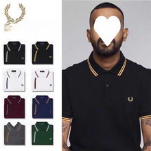 棉夏季休闲短袖男士polo衫rrre包邮2023ped重磅y刺绣麦穗Tf翻领